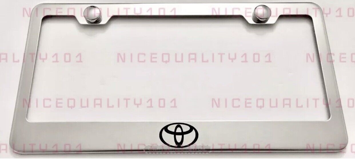 Au-tomotive Gold, Inc. Notched Stainless Steel License Plate Frame For Toyota TRD Pro (Black