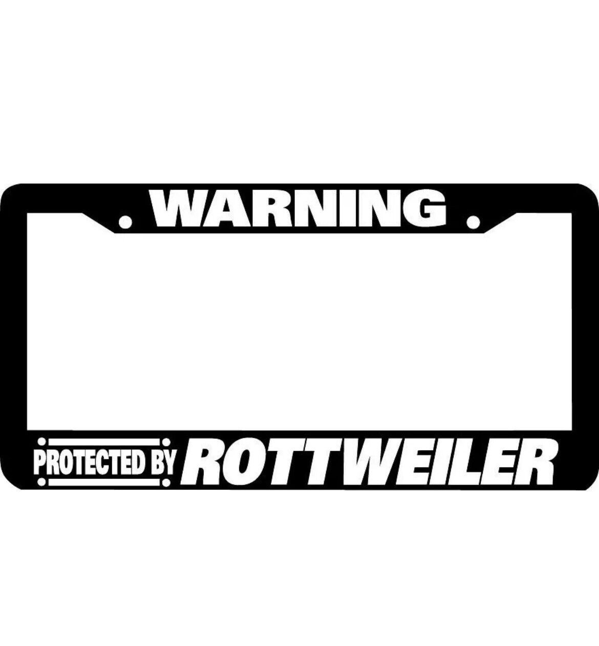 "Protected By Pitbull" Dog License Plate Frame – Chrome Finish