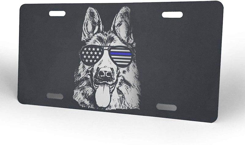 K9 Police American Flag German Shepherd Thin Blue Line Novelty License Plate