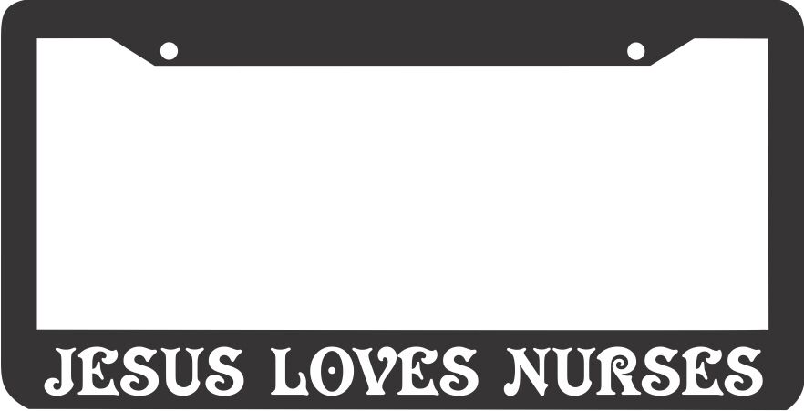 'Love A Nurse' License Plate Frame – Black Metal Car Plate Holder