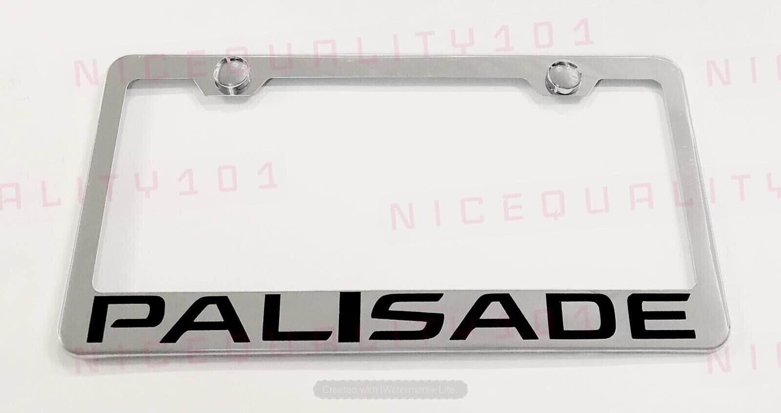 Palisade Stainless Steel Chrome License Plate Frame Holder – No Logo, Unbranded