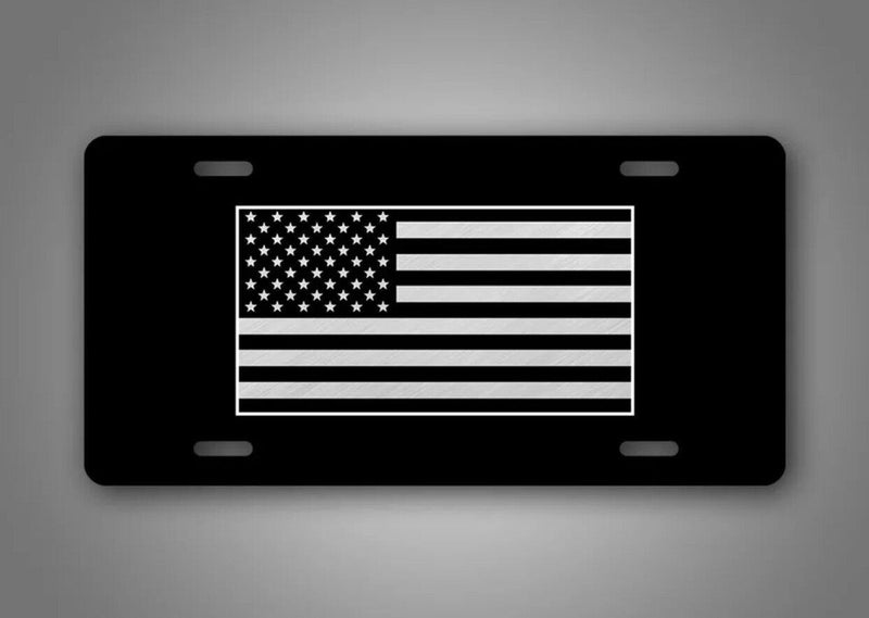 Tactical American Flag License Plate Patriotic USA Auto Tag AR15 US Army Badge
