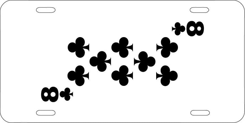 Eight Of Clubs White Vanity License Plate Mod-GRAPH9856236-10249