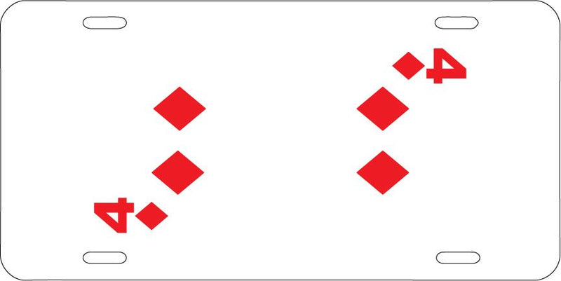 Four Of Diamonds White Vanity License Plate Mod-GRAPH9856236-10247