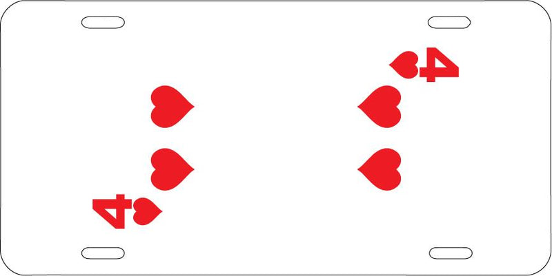 Four Of Hearts White Vanity License Plate Mod-GRAPH9856236-10248