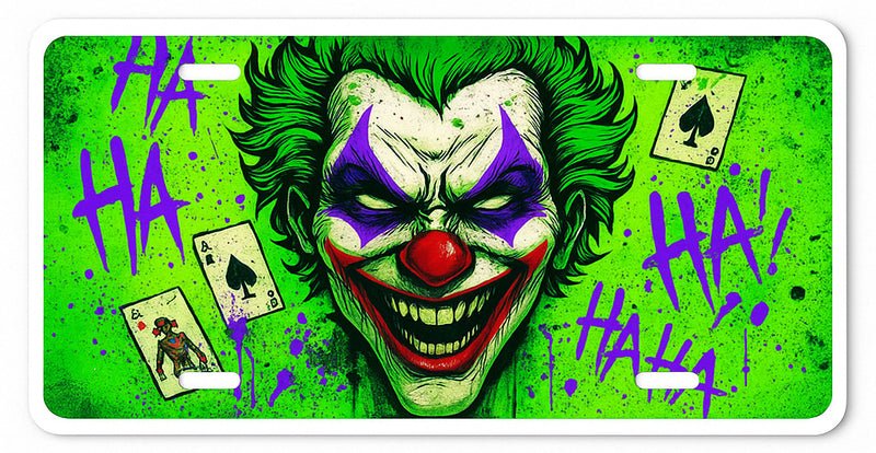 Joker Ha Ha Ha License Plate Frame - Green Comic Style