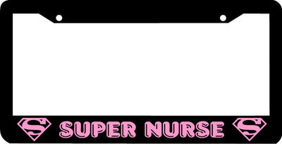 pink SUPER NURSE License Plate Frame