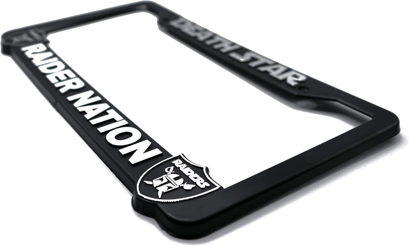 Deathstar for Raider Nation 3D Raised License Plate Frame, 1 Pack Car License Plate Cover, Universal US Car Black License Plate Holder