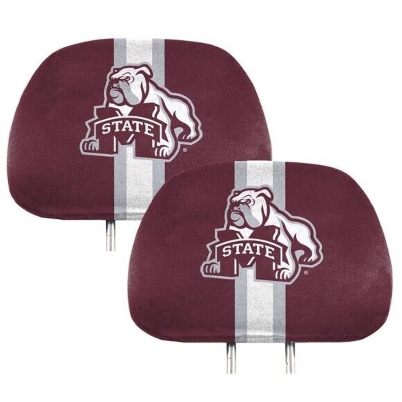 NCAA Mississippi State Bulldogs New 2-Piece Printed Headrest Covers