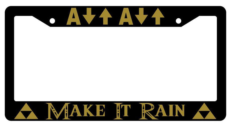 Make It Rain Black Plastic License Plate Frame Legend Of Zelda  Mod-GRAPH9856236-4047