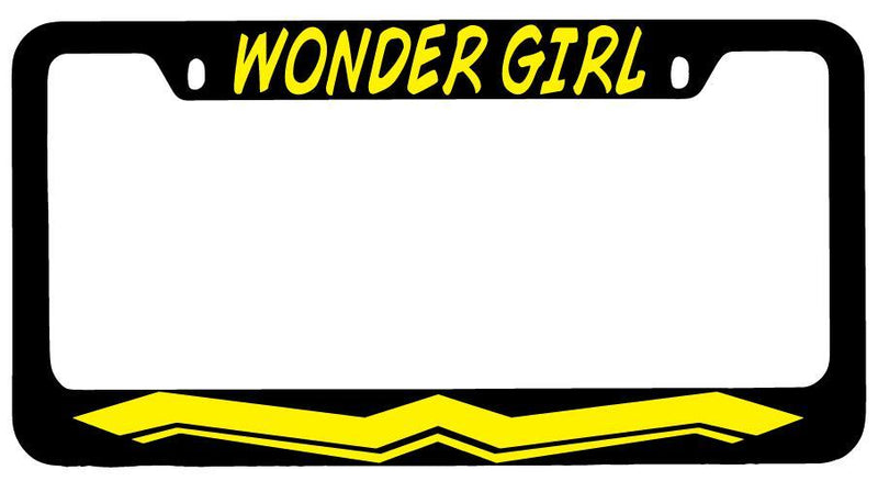 Wonder Girl Design 3 Black METAL License Plate Frame Auto Accessory DC  Mod-GRAPH9856236-8765