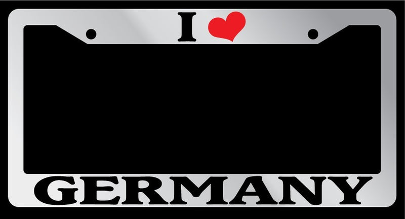 Chrome License Plate Frame I Heart Germany Auto Accessory 1311  Mod-GRAPH9856236-4407