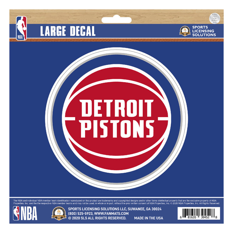 NBA Detroit Pistons Decal Large 8"X8" Auto RV Boat Cooler Luggage