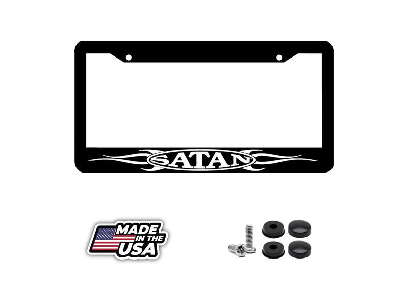 SATAN devil 666 evil License Plate Frame