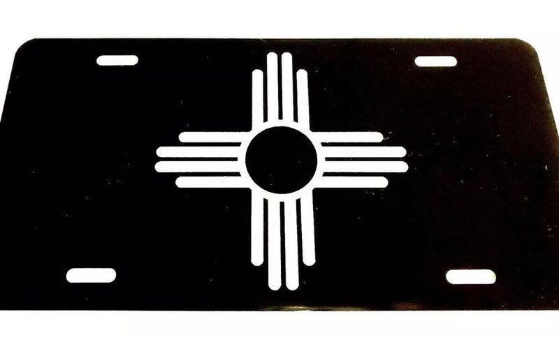 New Mexico Logo / Flag Diamond Etched Engraved Blk License Plate Tag Best Gift