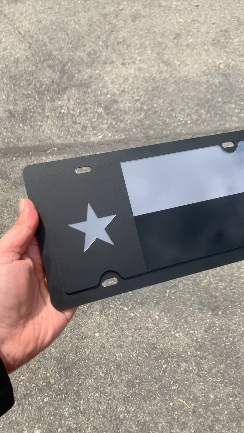 Texas State Flag Vanity License Plate (Blacked Out Tactical Premium)