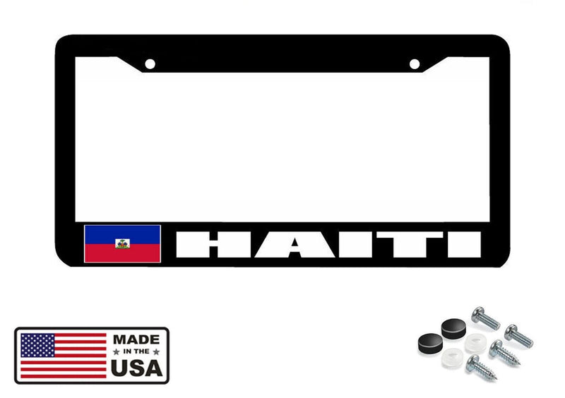 HAITI flag License Plate Frame Including Mounting Hardware Made In USA