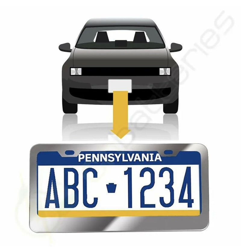 2X 2 Hole Metal License Plate Frame Hd Stainless Steel Chrome For Audi/Bmw/Acura
