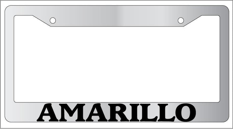 Chrome License Plate Frame New City State Amarillo Auto Accessory  Mod-GRAPH9856236-6324