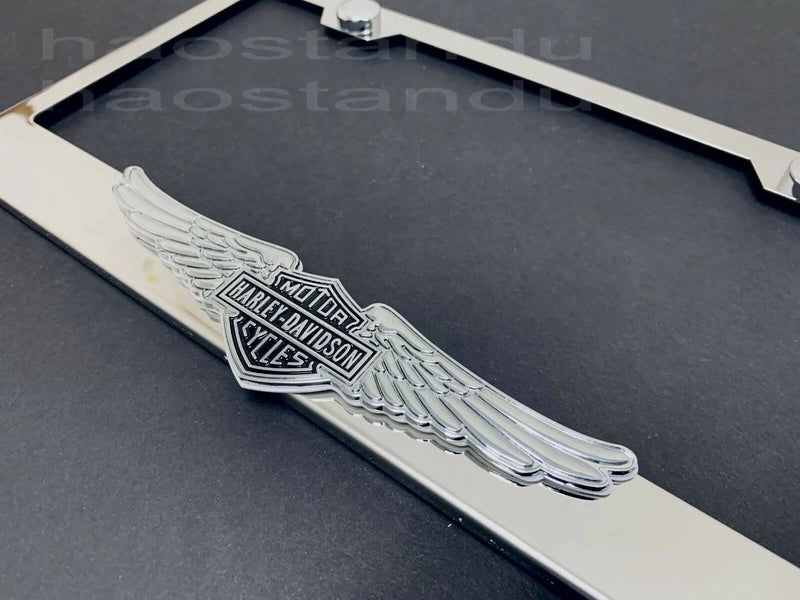 1x For F150 HD 3D Emblem STAINLESS STEEL License Plate Frame RUST FREE +ScrewCap