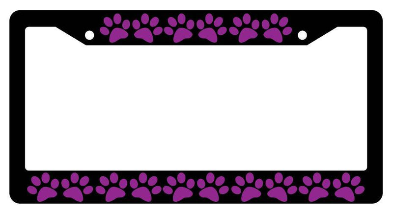 Black License Plate Frame PUPPY FEET (PURPLE) Auto Accessory  Mod-GRAPH9856236-2029