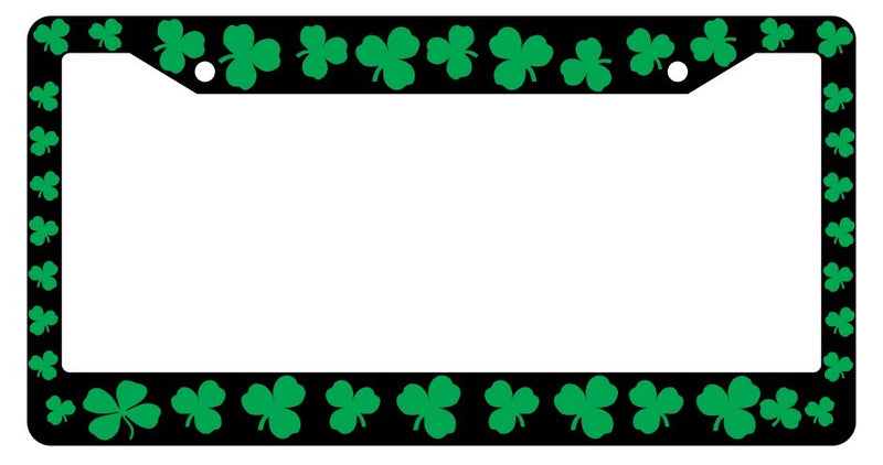 Black License Plate Frame Shamrocks Auto Accessory Novelty  Mod-GRAPH9856236-1870