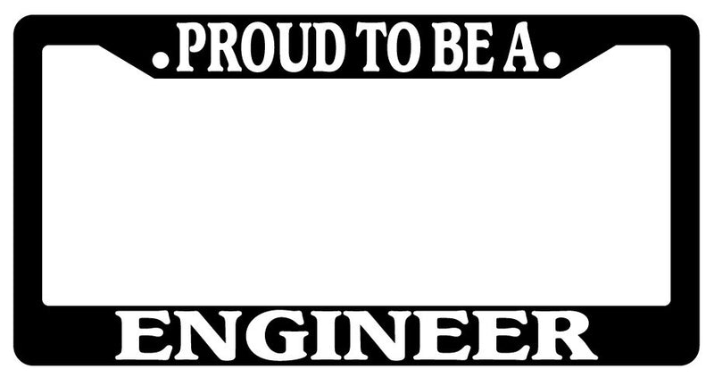 Black License Plate Frame Proud To Be A Engineer Auto Accessory Novelty  Mod-GRAPH9856236-2525