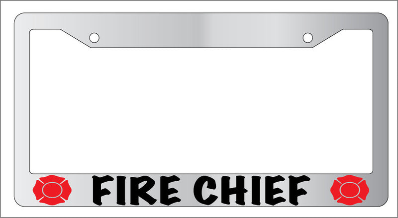 Chrome License Plate Frame FIRE CHIEF (W/LOGOS) Auto Accessory  Mod-GRAPH9856236-6590