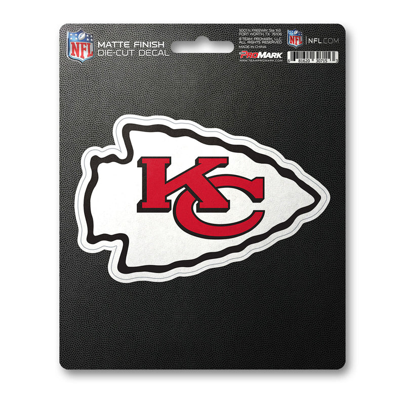 NFL Kansas City Chiefs Decal Matte 5"X6.25" Auto Boat Cooler Luggage