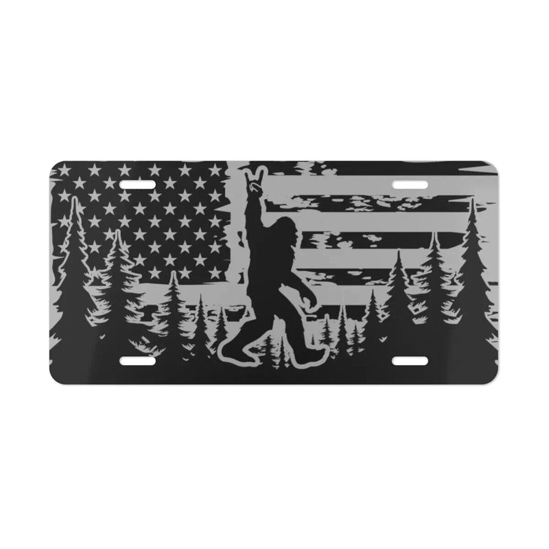 Bigfoot Licence Plate American flag Sasquatch Vanity Plate