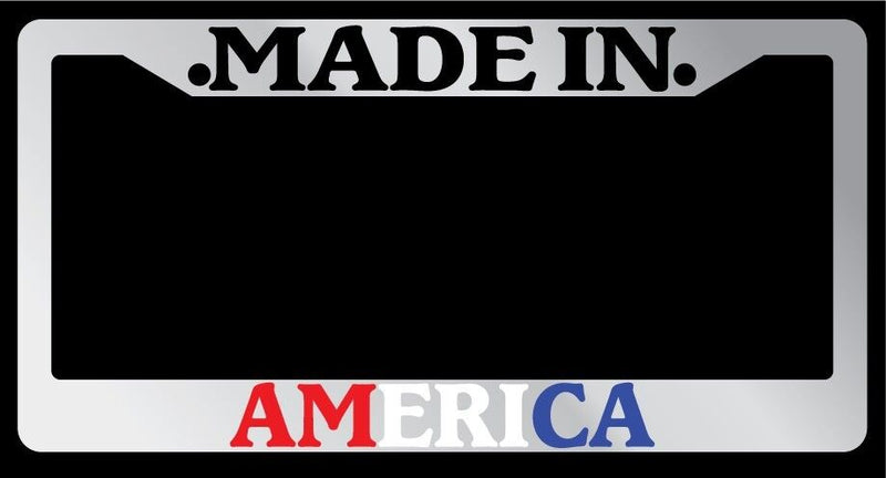 Chrome METAL License Plate Frame Made In America (tri-color) Auto 1049  Mod-GRAPH9856236-10041