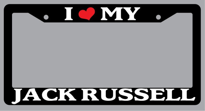 Black License Plate Frame I Heart My Jack Russell Auto Accessory Novelty 237  Mod-GRAPH9856236-1535