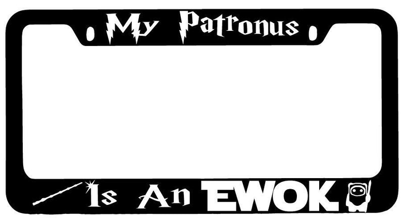 My Patronus Is A Ewok Black METAL License Plate Frame Auto For Harry Potter  Mod-GRAPH9856236-9312
