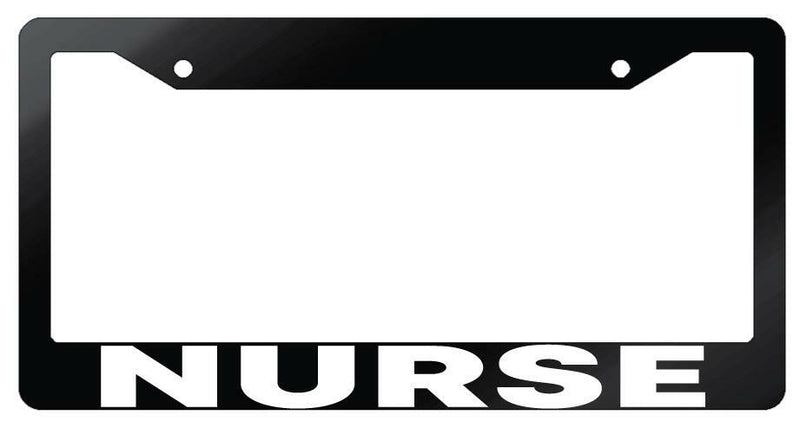 Nurse Glossy Black Plastic License Plate Frame  Mod-GRAPH9856236-6892