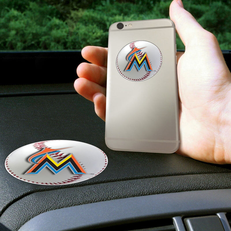 MLB Miami Marlins Get a Grip Cell Phone Grip Thick Polymer Stickers