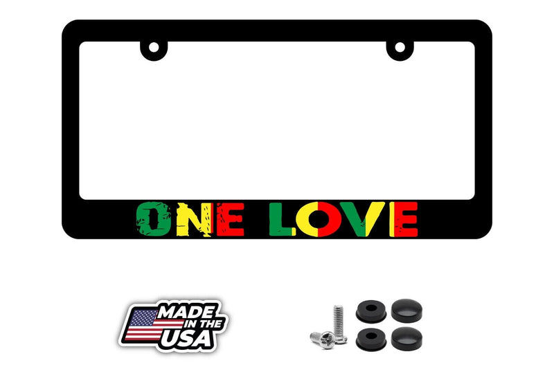 One Love Rasta Rastafarian Car Truck License Plate Frame