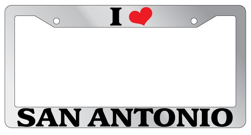 Chrome METAL License Plate Frame I HEART SAN ANTONIO Auto Accessory 2630  Mod-GRAPH9856236-8228