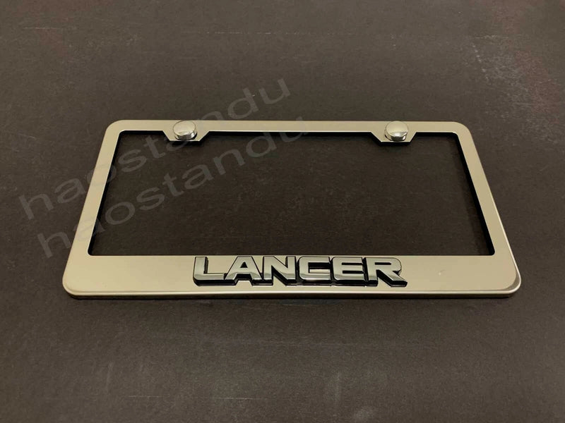1x LANCER 3D Emblem STAINLESS STEEL License Plate Frame RUST FREE + ScrewCap