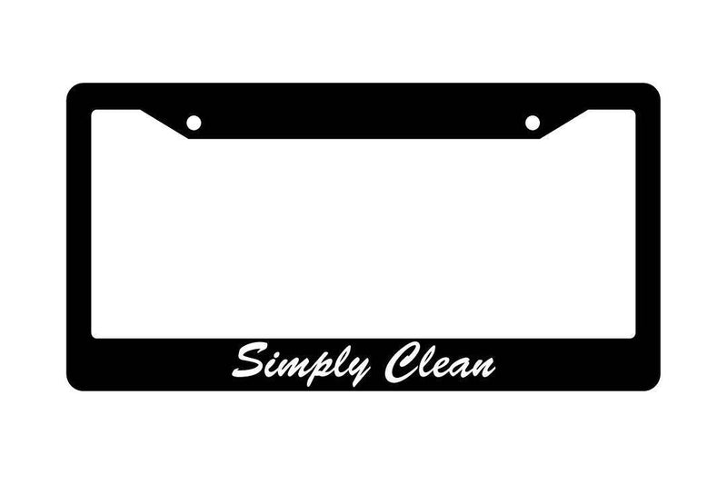 Black License Plate Frame SIMPLY CLEAN (CURSIVE) Auto Accessory  Mod-GRAPH9856236-1810
