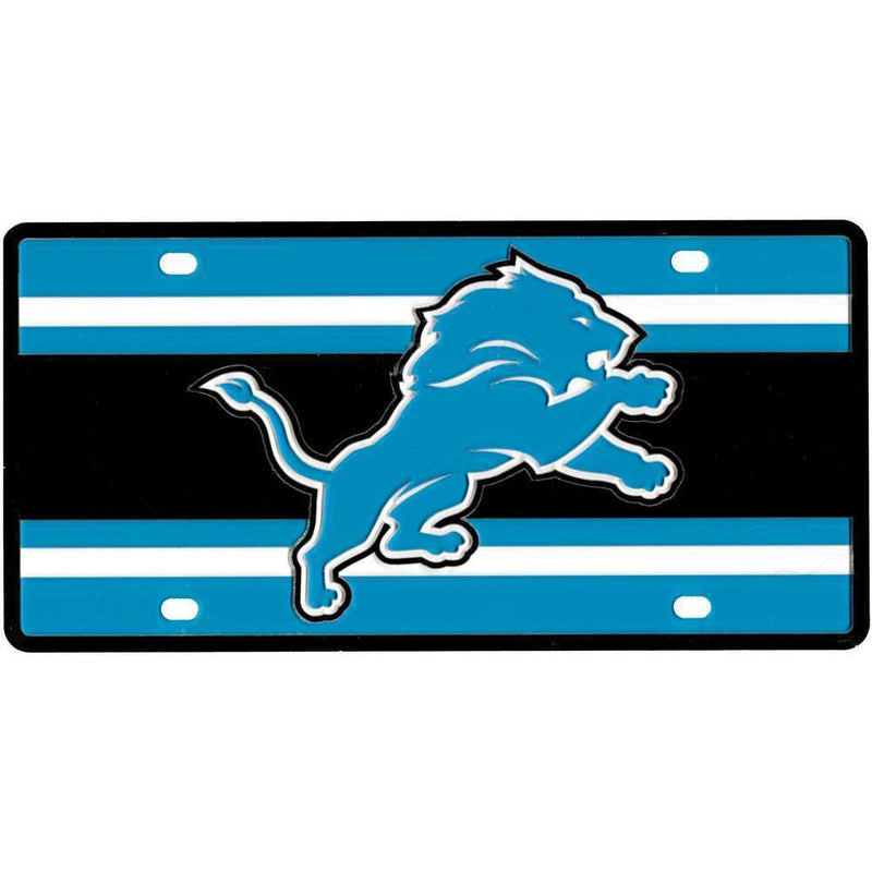 NFL Detroit Lions Full Color Super Stripe Inlay License Plate