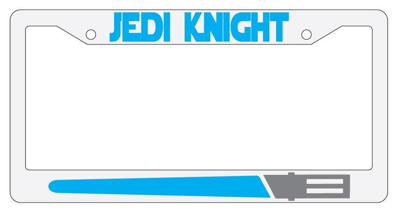 Jedi Knight LIGHT BLUE White Plastic License Plate Frame Star Wars  Mod-GRAPH9856236-2142