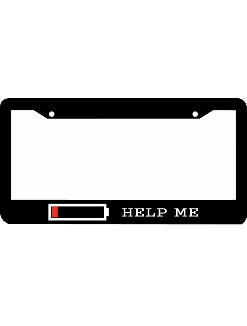 LOW BATTERY HELP ME hybrid electric car funny hilarious jdm License Plate Frame