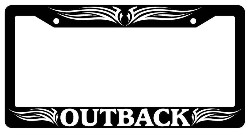 Black License Plate Frame OUTBACK TRIBAL 