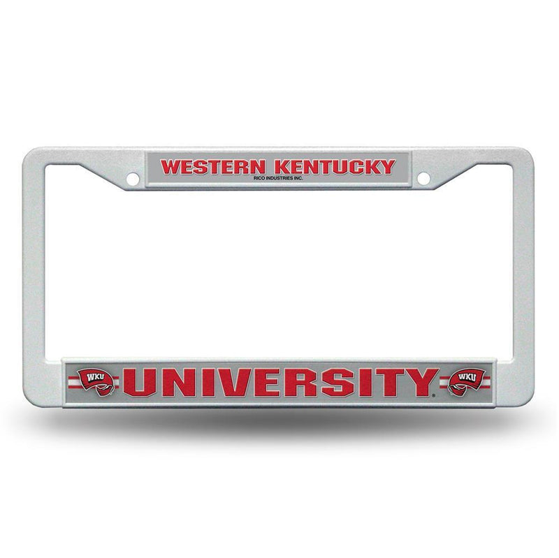 NCAA Western Kentucky Hilltoppers White Plastic License Plate Frame