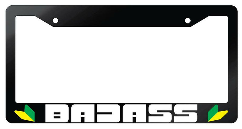 Badass (For JDM) Glossy Black Plastic License Plate Frame  Mod-GRAPH9856236-7009