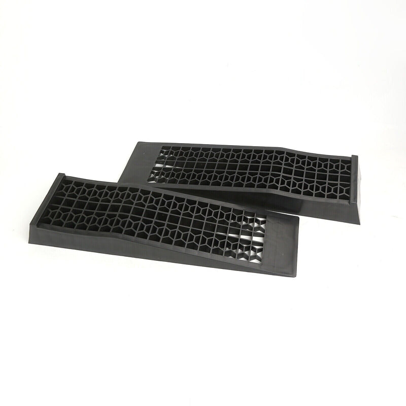 2PC Black Low Rise 28 x 8 x 3in Wheel Chocks Plastic Tire Ramps Prevent Moisture