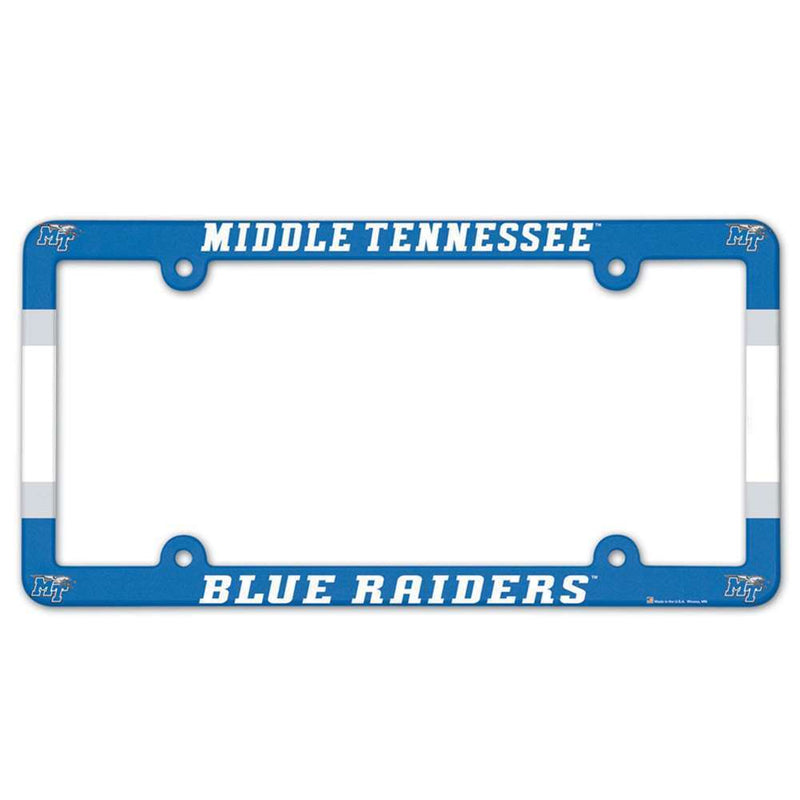 NCAA Middle Tennessee State Blue Raiders Plastic License Plate Frame