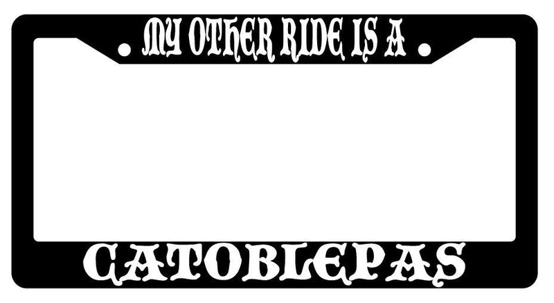 My Other Ride Is A Catoblepas Black Plastic License Plate Frame Fantasy  Mod-GRAPH9856236-746
