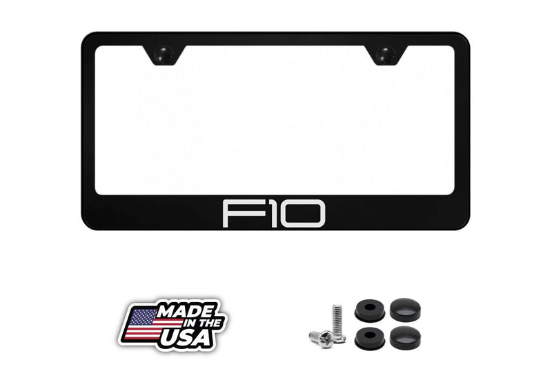 BMW M5, F10, M Series Flat Black Laser Engraved License Plate Frame