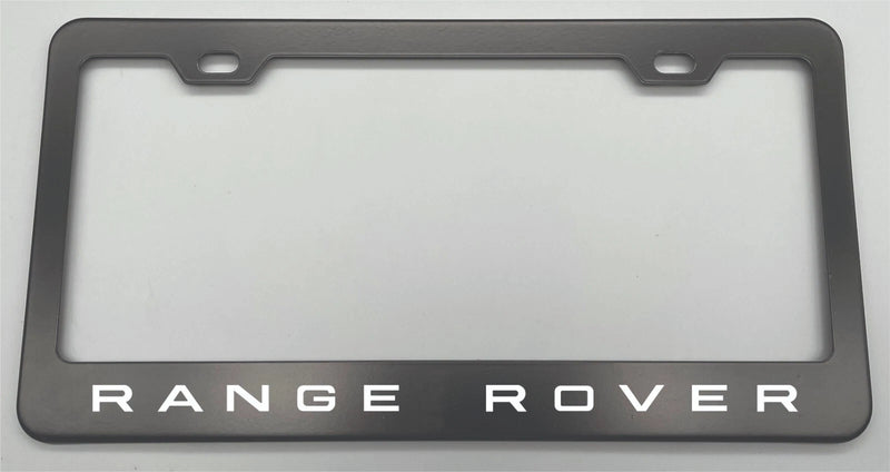 Laser Engraved Black License Plate Frame Stainless Steel Range Rover 1
